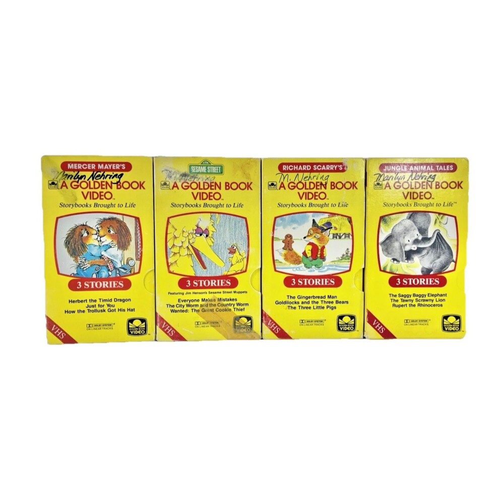 A Golden Book Video Vintage 1980's VHS Tapes Lot of 4 Various Titles Tested